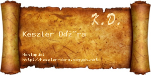 Keszler Dóra névjegykártya